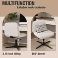 thumbnail image 6 of CRXX Armless Criss Cross Chair Comfy Office Chair Home Office Desk Chair Computer Chair Vanity Chair for Bedroom, Makeup Room, Living Room Chairs (Shell Shape, Milky White), 6 of 8