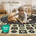 thumbnail image 4 of ODIKA 8'x10' Washable Area Rug Vinyl Cd Record Retro Vintage Music Spinning Grooves Concentric Disc Flowing for Living Room, Under Sectional, Family Room , Durable, Non-Slip, 4 of 7