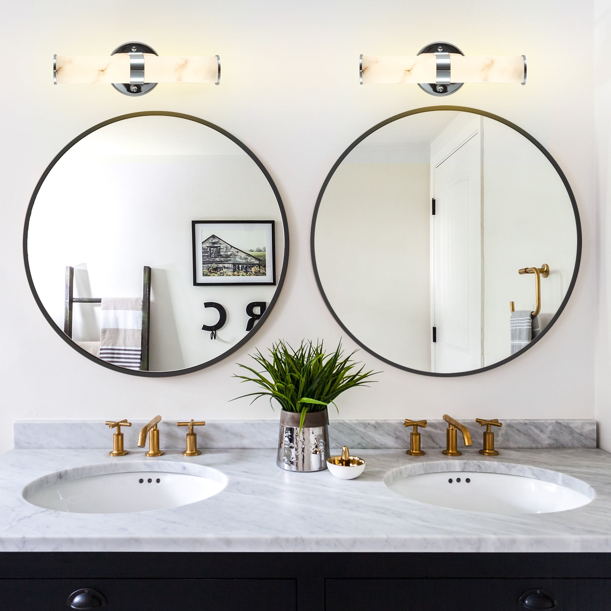 Efdelf Modern Energy Efficient LED Chrome Wall Sconces 2 Count