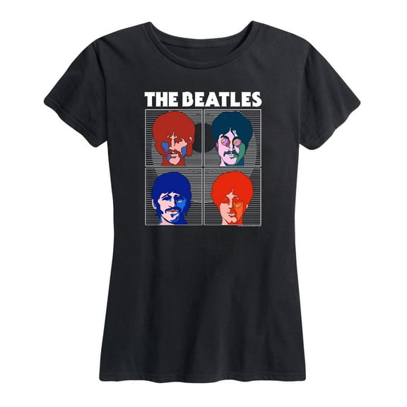 The Beatles - Group Member Blocks - Women's Short Sleeve Graphic T-Shirt