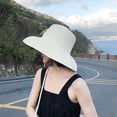 thumbnail image 3 of CoCopeaunts Summer Hat Women Hepburn Style Vintage Design Straw Hat Women Girls Black Color Beach Holiday Big Sun Cap, 3 of 6