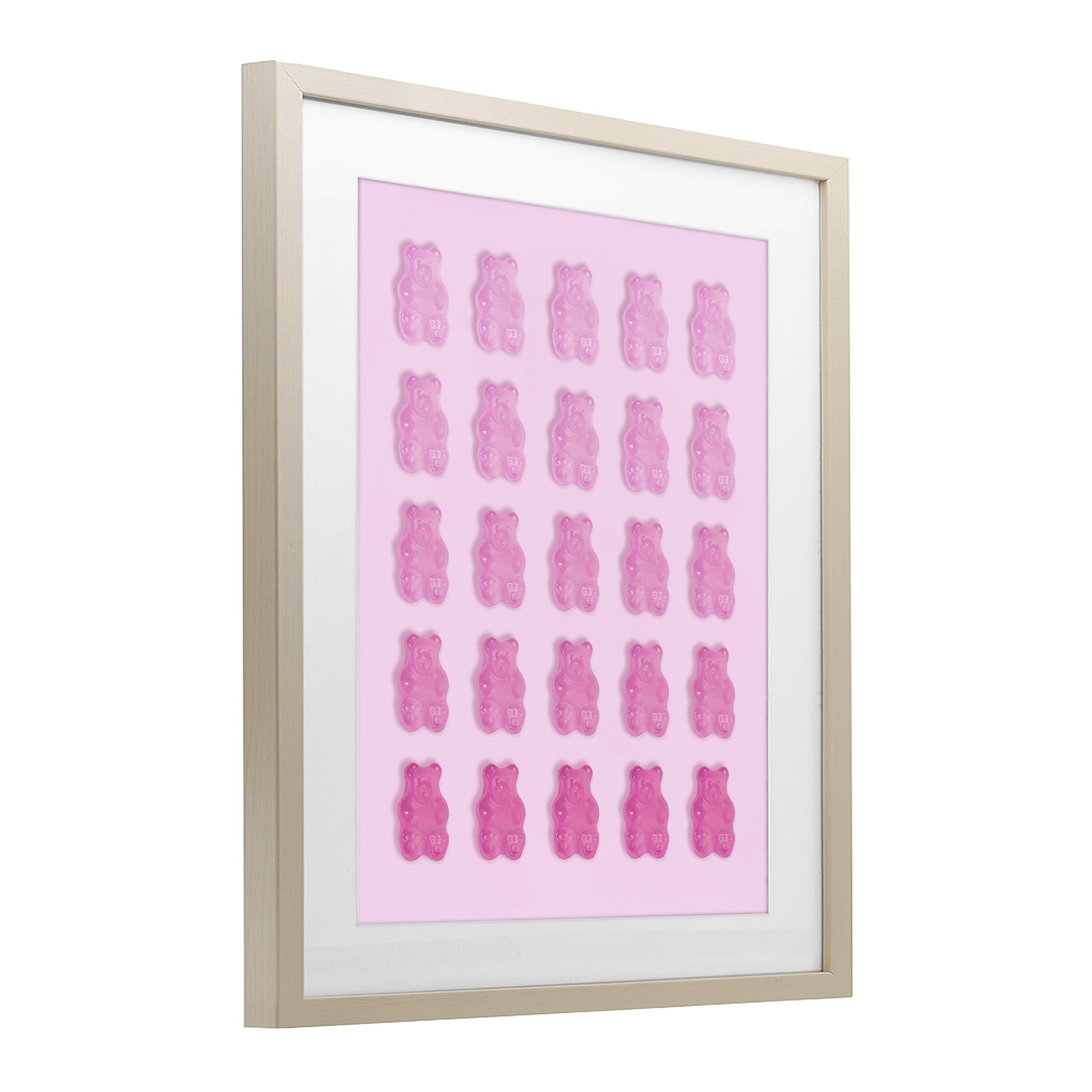 Stupell Industries Gradient Pastel Pink Bears Birch Framed Print Under Glass, design by LISH Creative
