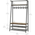 thumbnail image 4 of Coat Rack Shoe Bench, 4-in-1 Hall Tree with Storage Shelf, Shoe Rack, Hanging Hooks & Bench, Industrial Rustic Brown & Black, 4 of 9
