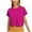 Hot Pink-06, variant on Mittory Women's Basic Crop Top T Shirt Cropped Tee Crewneck Short Sleeve Casual Summer Solid Crop Tops