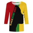 thumbnail image 4 of Tnhcen Women's Black History Month Print Oversized 3/4 Sleeve Tops - Cultural Heritage Round Neck Casual Shirts S-5XL, 4 of 5