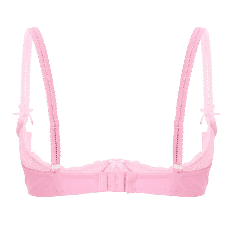 Pink Lace Bra on a Hanger. Underwear. Vintage White Lace Bra