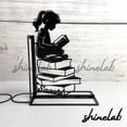 thumbnail image 2 of Shinelab Girl Reading Book Metal Bookends Kids Name Bookend Gift, Custom Tree Design Table Bookshelf Decor 5108, 2 of 3