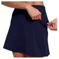 thumbnail image 2 of SUYIDA Skirt Shorts for Women Solid Color High Waist Active Soft Yoga Skirt Casual Skorts Skirts for Running Dark Blue,M, 2 of 5