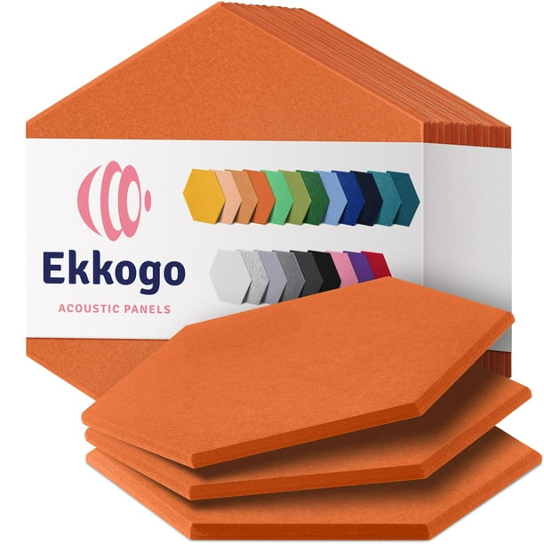 Paneles acústicos Ekkogo de pared insonorizados, paquete de 12 unidades, 35,56 x 30,73 x 1 cm