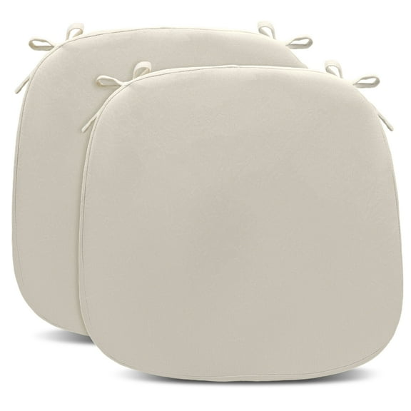 VEGCOO 2-Pack U-Shaped Seat Cushions 16x17x2 Inch - Premium Memory Foam Chair Pads with Non-Slip Base, Washable Cover | Dark Oatmeal Beige for Dining Chairs, Office, Wheelchair