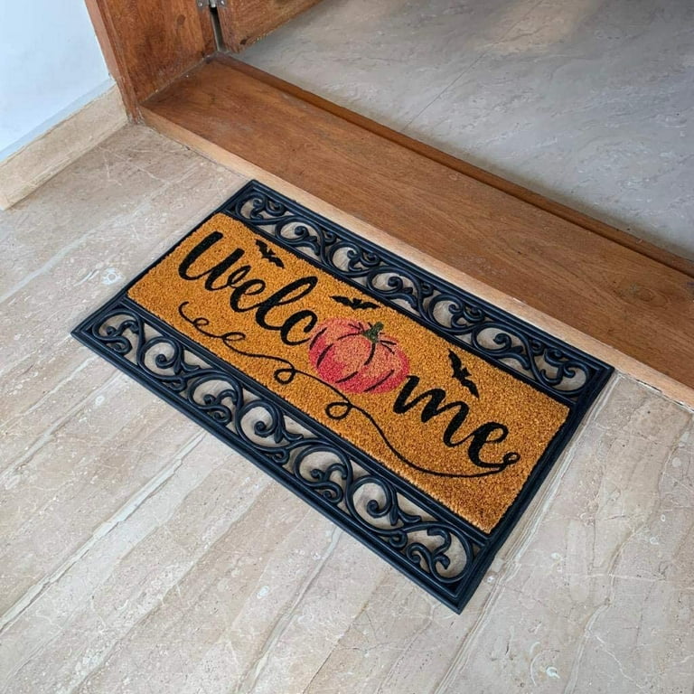 Rubber-Cal 10-108-009 18 x 30 in. Natural Coir Modern Welcome Mats