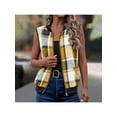 thumbnail image 2 of Zynoxe Women's Plaid Vests With Side Pockets Fashion Zip Up Vests for Women Classic Stand Collar Sleeveles Jackets Soft Lightweight Fall Winter Casual Gilet Jacket 2XL, 2 of 7