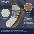 thumbnail image 2 of AMITOFO Slipper Socks for Men Thick Thermal Fuzzy Socks Winter Soft Warm Fleece Fluffy Socks with Non Skid Gripper Christmas Gift,Gray Size 11-13, 2 of 7