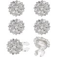 thumbnail image 1 of 6Pcs Alloy Snap Bottons with Glass Flower Clear 25.5x11mm Hole: 10.5x5.5mm, 1 of 9