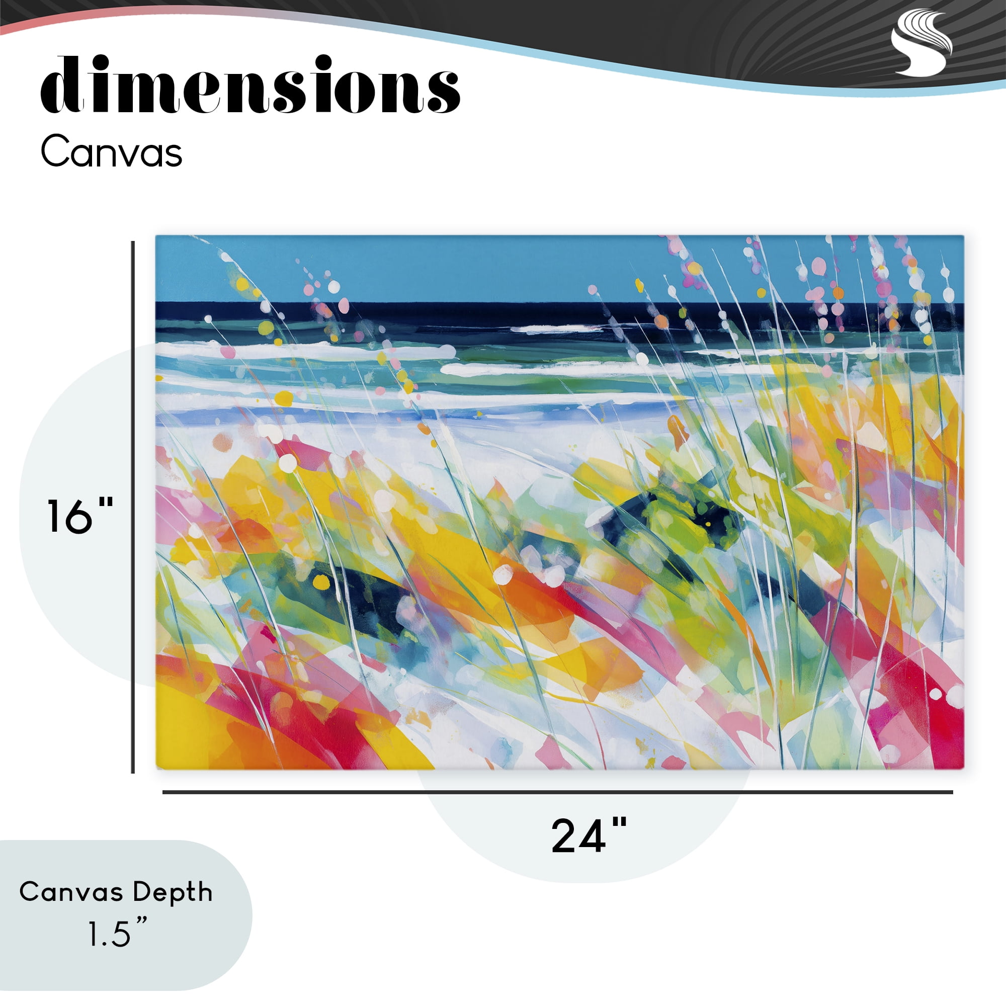 Stupell Industries Sea Oats & Ocean Breeze Abstract Canvas Wall Art, design by Chromatic Storm Studio