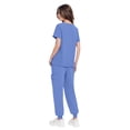 thumbnail image 4 of Resivox Jogger Scrubs for Women Plus Size Medical Scrubs Stretchy V Neck Scrub Pants and Tops Nursing Uniforms Scrubs with Pockets Light Blue S, 4 of 6