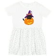thumbnail image 3 of Inktastic Halloween Cat, Black Cat, Witch Hat, Pumpkin Girls Toddler Dress, 3 of 5
