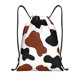 thumbnail image 1 of Fotbe Brown Black Cow Bolsa Mochila con Cordón Estampada, Bolsa de Gimnasio Deportiva, Bolsa Cinch, Bolsa con Cordón para Hombres y Mujeres-Medium, 1 of 6