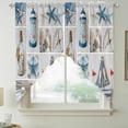 thumbnail image 2 of Blue Oceans Beach Swag Valances for Windows 2 Pack, Kitchen Window Curtains 36 Inch Length, Nautical Coastal Starfish Seashell Privacy Swag Curtains for Living Room/Bathroom with Rod Pocket 36"x36", 2 of 8