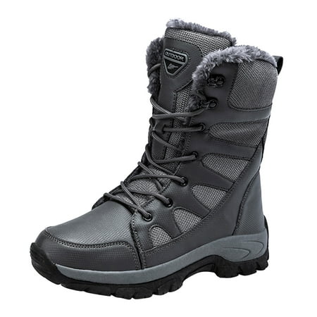 

Fashion Couples Men Winter Water Proof Flat Lace Up Keep Warm Snow Boots Comfortable Mid Boots Shoes Bog Snow Boot Work Shoes All Season for Man And Weather Proof