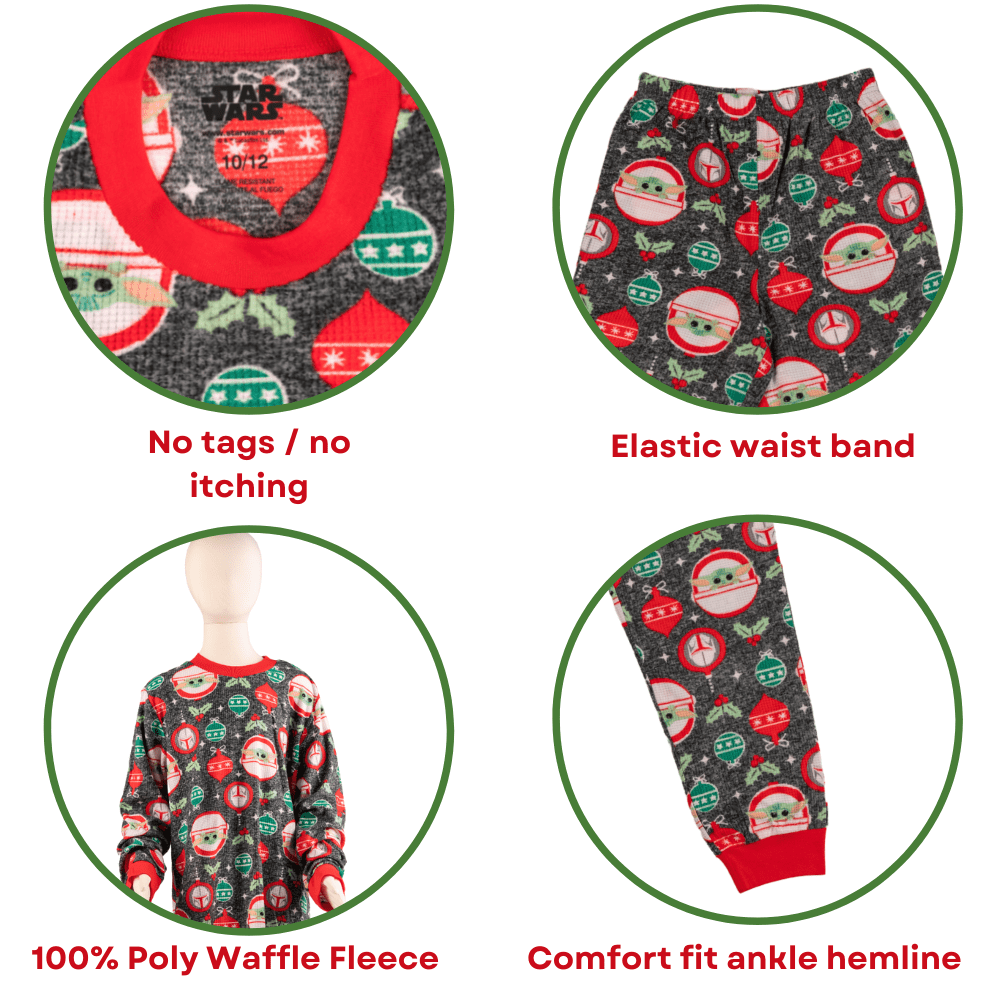 Star Wars Boys Baby Yoda Pajamas Long Sleeve Christmas Sleepwear 2 Piece Set
