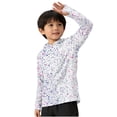 thumbnail image 3 of Asxite Toddler Tops Print Long Sleeve Hooded Sun Protection Top With Distressed Cuff for 5-15 Y, 3 of 5