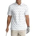 thumbnail image 7 of APTRO Mens Golf Shirt Short Sleeve Floral Polo Shirt Dry Fit Printed Performance Moisture Wicking Collared Polo Shirt White MPO31 L, 7 of 7