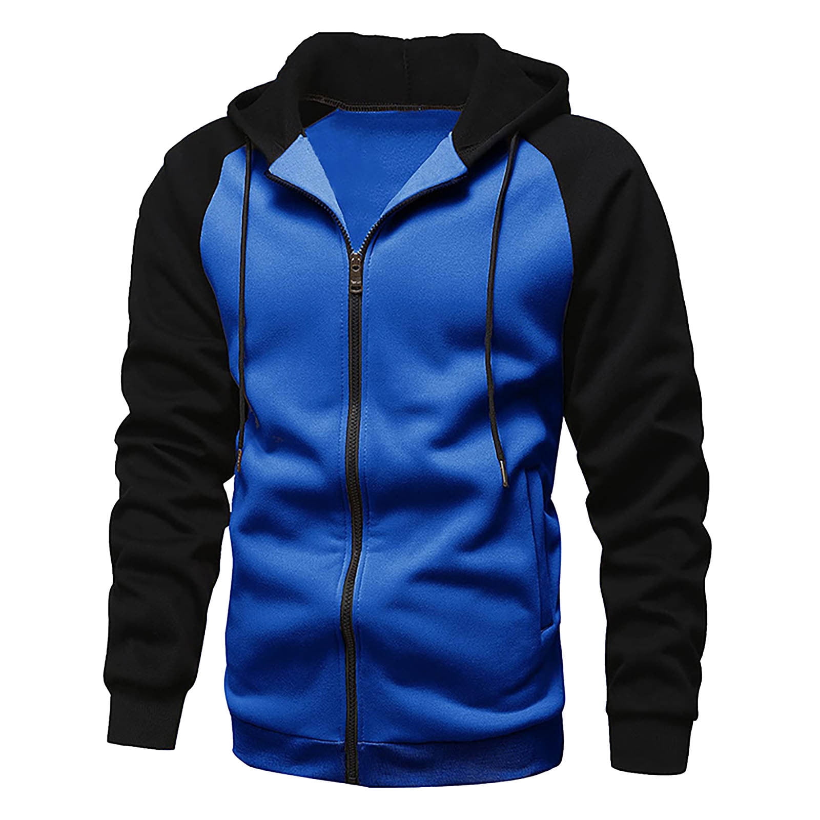 EHQJNJ Dark Blue Hoodie Men's Hooded Cardigan Sweatshirt