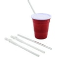 thumbnail image 3 of Red Cup Living Reusable Drinking Straws for Cold and Hot Drinks - Plastic Smoothie Straws for 18 oz Cups - Set of 4 - Eco-Conscious - Perfect for Party Cups, Mugs, Mason Jars, and Tumblers, 3 of 14