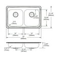 thumbnail image 2 of Elkay, GECR33213 , 20 Gauge Stainless Steel 33" x 21.25" x 5.375" Double Bowl Drop-in Kitchen Sink, Sinks, 2 of 2