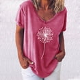 thumbnail image 2 of Pompotops Femmes Mode Décontractée Chemises Imprimées Manches Courtes T-Shirt Ample Hauts Blouse, 2 of 4