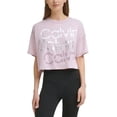 thumbnail image 4 of $39.50 Calvin Klein Women's Short Sleeve Rolled Cuff Cropped Top, Pink, XL, 4 of 4