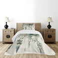thumbnail image 4 of Ambesonne Sage Green Quilted Bedspread Set 2 Pcs, Muted Fantasy Forest Art, Twin Size, Eggshell Grey Teal, 4 of 4
