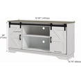 thumbnail image 2 of SSyao Bar Cabinet with Barn 2 Sliding Doors Buffet Farmhouse Storage Cabinet TV Stand (White Body Natural Top), 2 of 10
