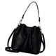 thumbnail image 2 of Sonducket Bolso tipo cubo de piel sintética con borlas y cordón, bandolera para mujer, bolso de hombro de Color sólido Bolsas de mensajero y de hombro Negro, 2 of 6