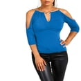 thumbnail image 1 of PENGXIANG T-shirt à Manches Courtes Ouvert à Épaules Froides Femmes Haut de Blouse Décontractée, 1 of 4
