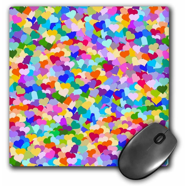 3dRose Rainbow confetti hearts pattern Colorful multicolor little love