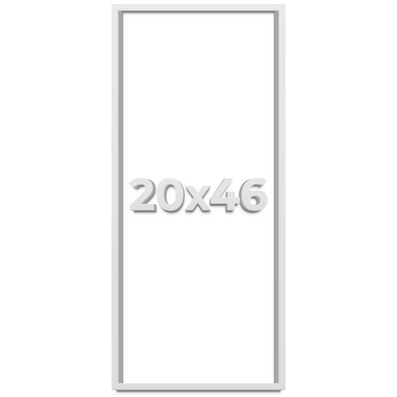 20x46 Shadow Box Frame White | 2 Inches Deep Real Wood Contemporary Shadowbox Display Frame | UV