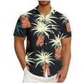 thumbnail image 1 of Styesk T-Shirts pour Homme Mode Décontractée Imprimé Poche Bouton Manches Courtes Col Rabattu Blouse Chemise, 1 of 5
