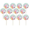 Amscan Magical Unicorn Foil Cupcake & Cake Picks, 3 1/2" - 12 Count