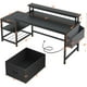 thumbnail image 2 of JJUN 57" Computer Desk with Drawers and Printer Space,Office Desk with Power Outlets,Home Office Desks with File Drawers Cabinet,Study Writing and Gaming Desk with Shelves Monitor Stand,Black, 2 of 18
