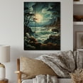 thumbnail image 2 of Designart "Teal Grey Ocean Coastal Charm Pastoral I" Nautical & Beach Print on Natural Pine Wood, 2 of 5