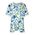 thumbnail image 4 of Plus Size 4X Women's Short Sleeve Tops Sale Under $10 Summer Casual Loose Print Blouse, 4 of 6