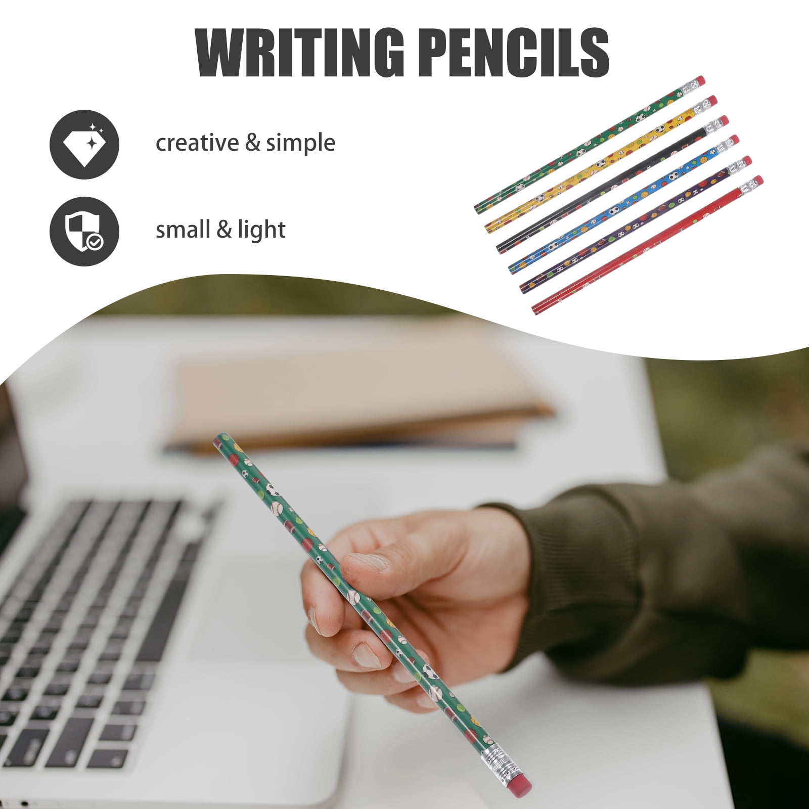 48 Pcs Football Pencil Sports Pencils for Painting Writing Gifts Office Drawing Tool
