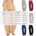 thumbnail image 3 of Hrsba Linen Cargo Pants Women High Waisted Elastic Drawstring Waist Loose Solid Color Long Pants With Pockets, 3 of 7