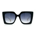 thumbnail image 3 of Womens Thick Plastic Oversized Butterfly Chic Minimal Designer Sunglasses Black - Smoke, 3 of 8