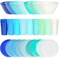 thumbnail image 5 of GHSDFBB 18 Piece Plastic Kitchen Dinnerware Set, Plates, Dishes, Bowls, Cups, Service for 6 (Coastal Colors), 5 of 5