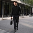 thumbnail image 4 of AZoiNM Men's Quarter Zip Pullover Sweatshirt, Long Sleeve Mock Neck Fleece Sweater, Casual Lightweight Layering Top, 4 of 12
