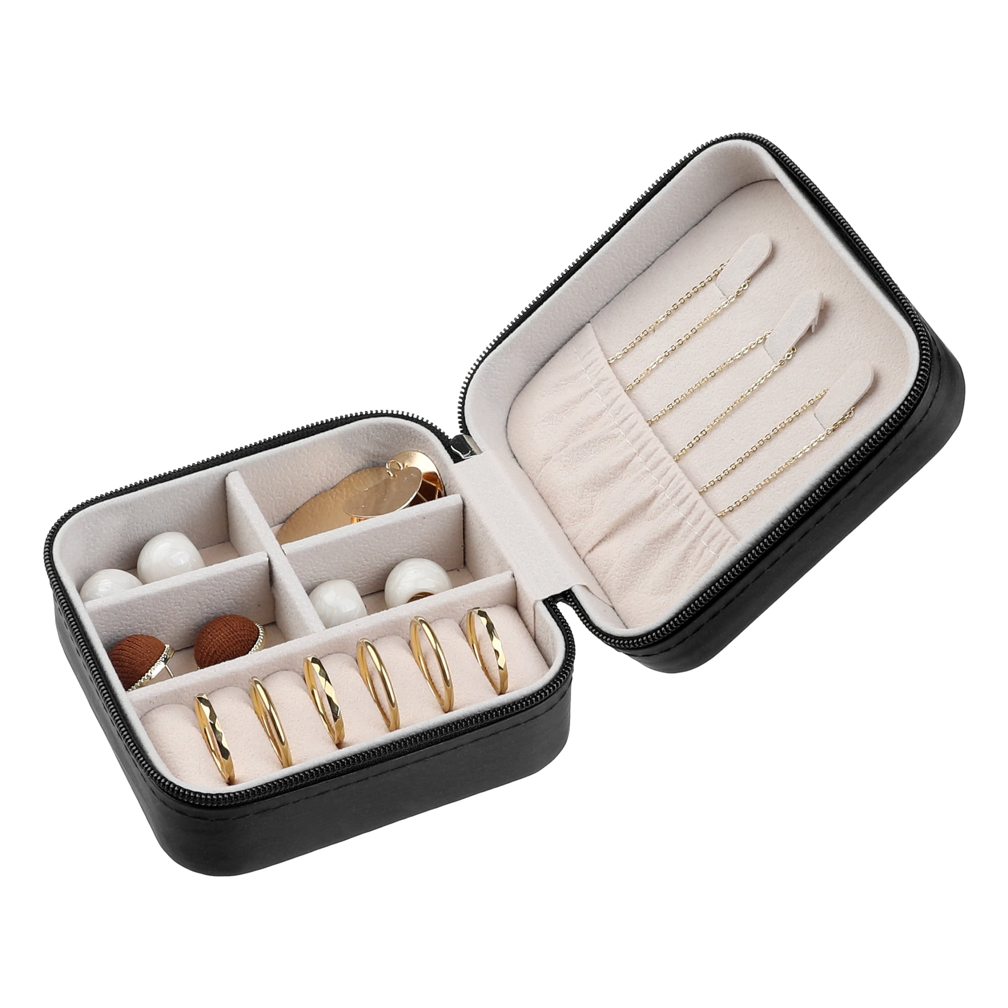 Travel Jewelry Box for Women Birthday Gifts Small Portable Organizer Case Black