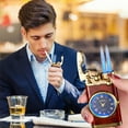 thumbnail image 4 of Windproof Lighter under $5! CQCYD Dual Flame Windproof Lighter with Quartz Watch, Refillable Butane Torch Lighter, Metal Blue Flame Cigar Lighter, Fashion Accessory Gift for Men, 4 of 6